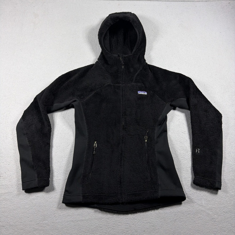 Patagonia R3 Hi-Loft Hoody Women XS Black Polartec Regulator Fleece Jacket Cozy